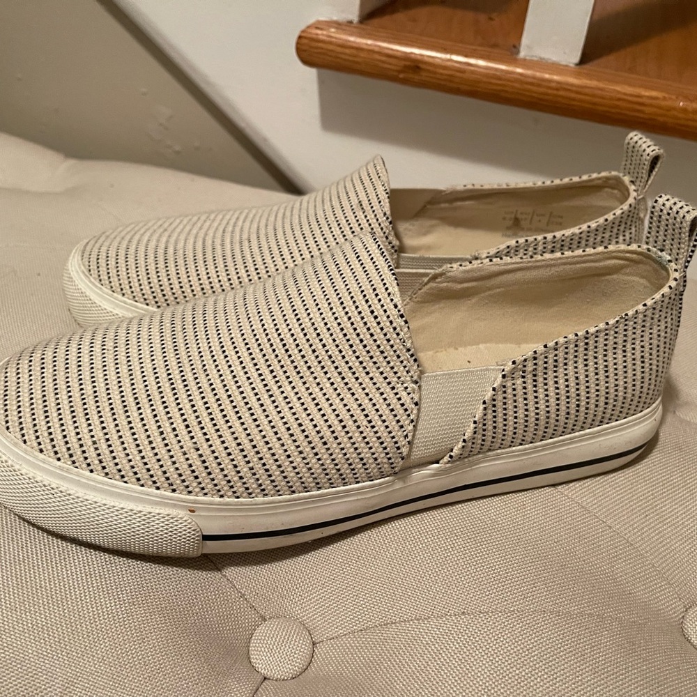 GAP Cream and Black Striped Loafers